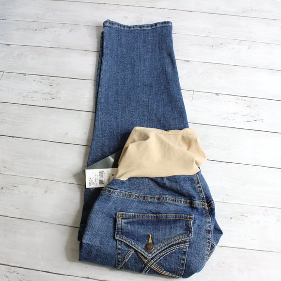 Oh Baby Women's Maternity Denim Blue Jean Capri Pants Size S Summer - Picture 2 of 5